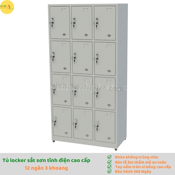 Tủ sắt locker 12 ngăn kiểu TS984-3K