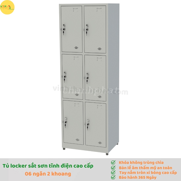Tủ sắt locker 6 ngăn kiểu TS983-2K