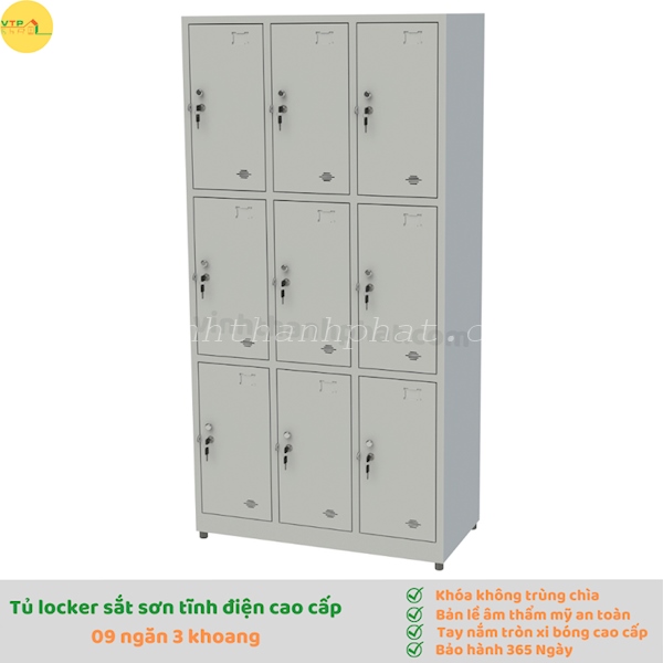 Tủ sắt locker 9 ngăn kiểu TS983-3K